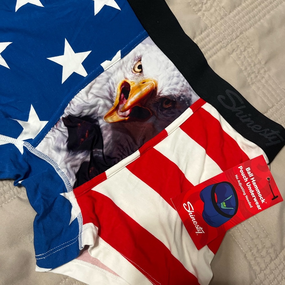 Shinesty Kids Patriotic Eagle Boxer Briefs - Blue, Red, White